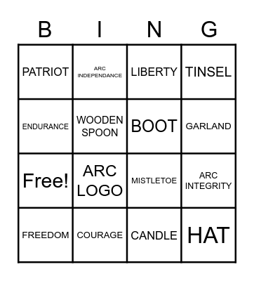 ARC'S BINGO Card