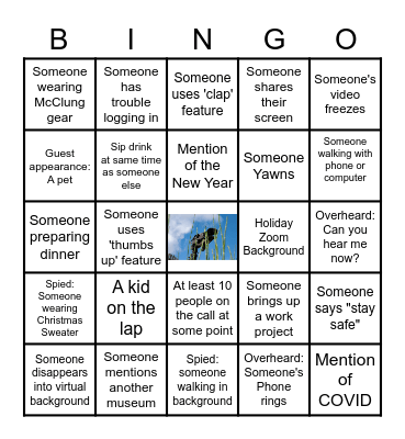 McClung Holiday Party Bingo Card