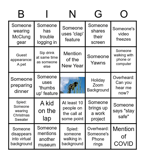 McClung Holiday Party Bingo Card