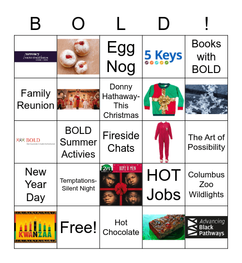 BOLD Year End Celebration Bingo Card