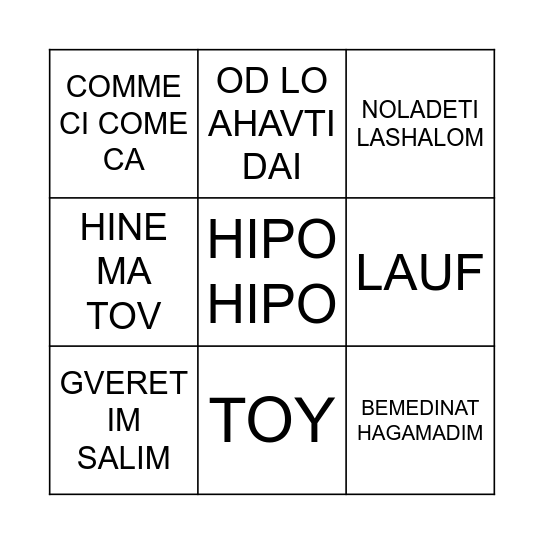 CARMEL PLAY BINGO Card