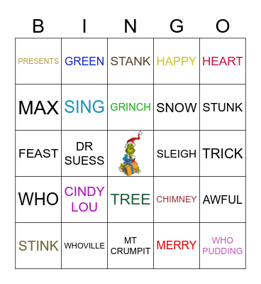 THE GRINCH Bingo Card