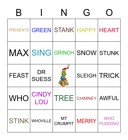 THE GRINCH Bingo Card