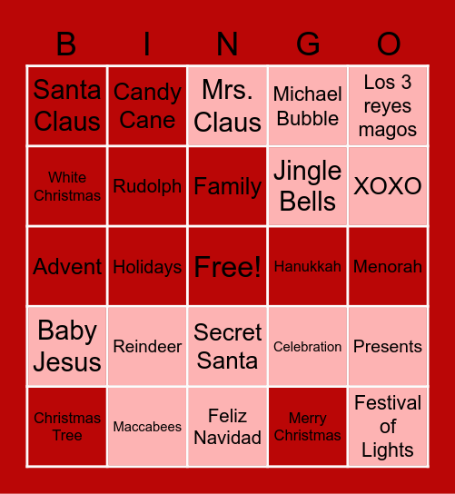 Holiday Bingo Card