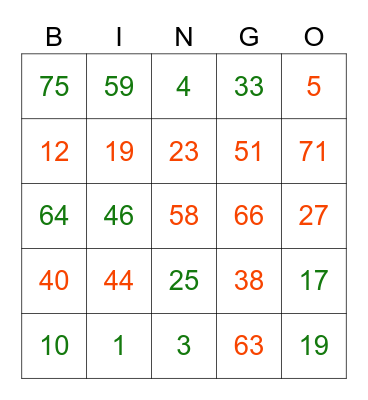 General Assembly Bingo Card