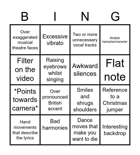 Christmas advent calendar bingo Card