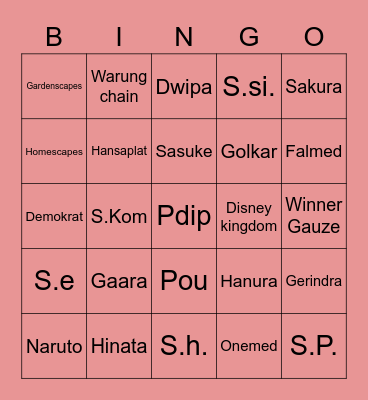 Lalachuu Bingo Card