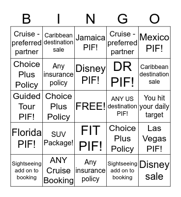 Liberty Travel Holiday BINGO! Bingo Card