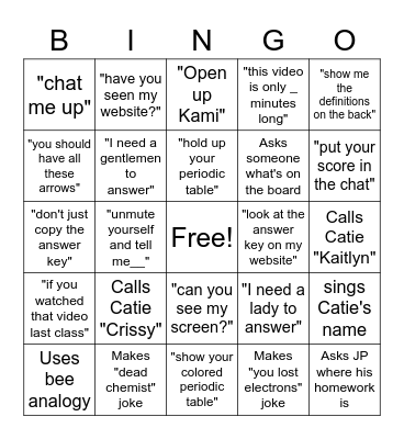 Burnett Bingo Card