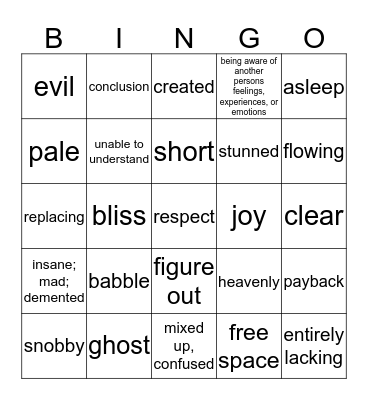 SCORCH TRIALS VOCAB. CH.'S 31-65 Bingo Card