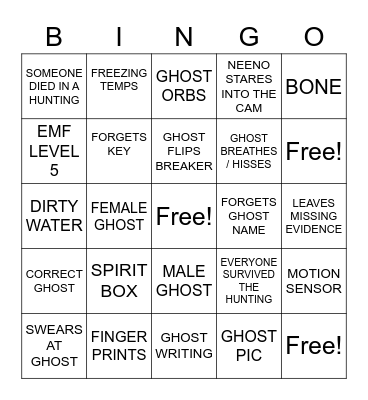 Peenophobia Bingo Card