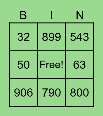 2 and 3 digit addition Bingo Card