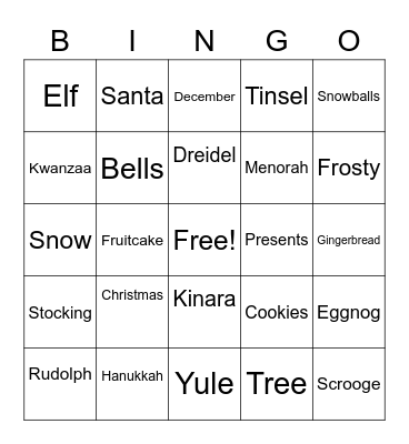 Super, Happy, Fun-Time, HOLIYAY Bingo Card
