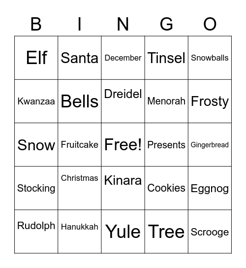 Super, Happy, Fun-Time, HOLIYAY Bingo Card