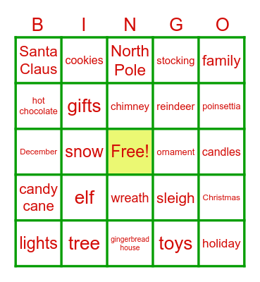Christmas Bingo Card