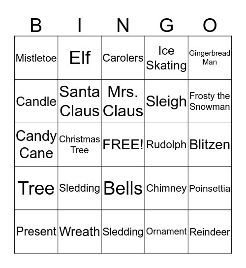 Christmas BINGO Card