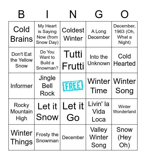 December 2 Remember Bingo Card