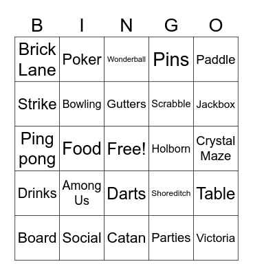Games Bingo Card