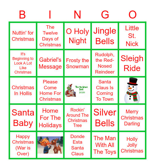 How the Grinch Stole 2020 Card 4 Bingo Card