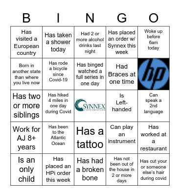 SYNNEX/HPi Arey Jones Bingo Card