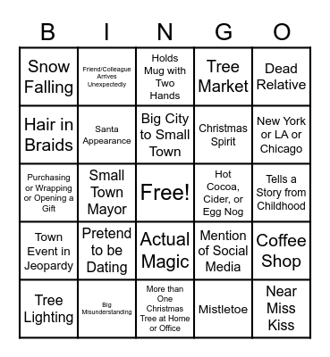 Christmas Movie Bingo Card