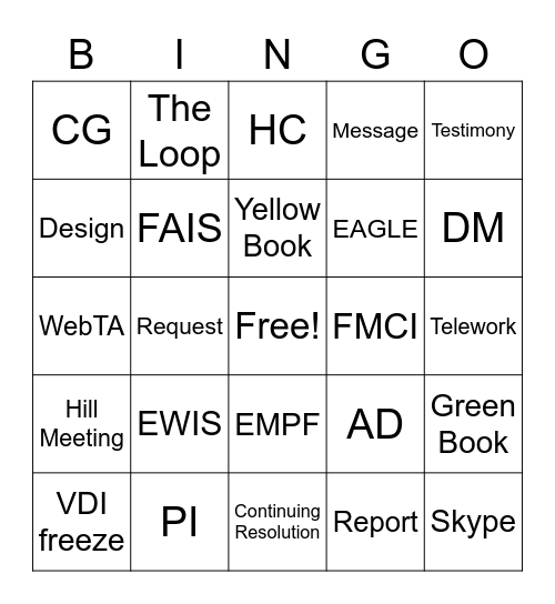 CHI FO BINGO! Bingo Card