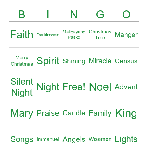 Christmas BINGO Card