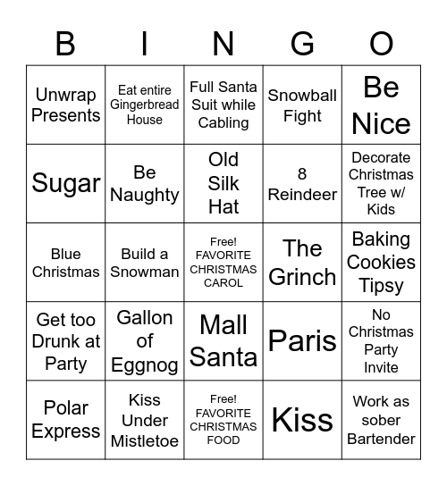 Christmas BINGO Card