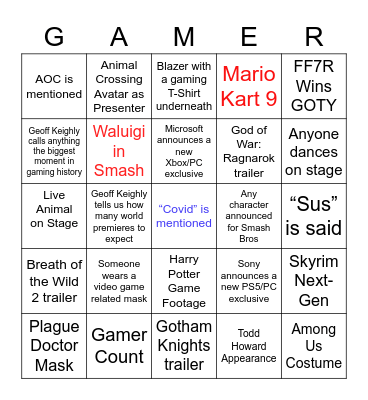 Ross Bingo Card