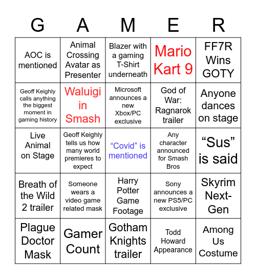 Ross Bingo Card