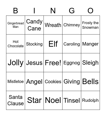 Christmas Bingo Card