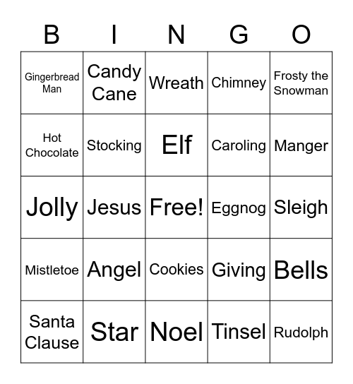 Christmas Bingo Card