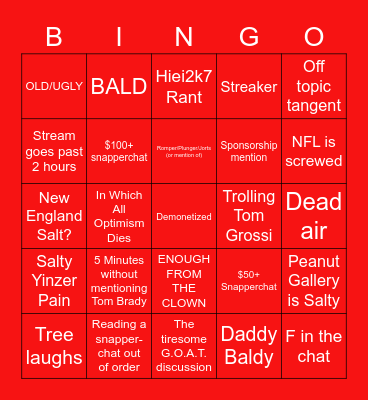 Dumpster Fire BINGO: Post Super Bowl Edition Bingo Card