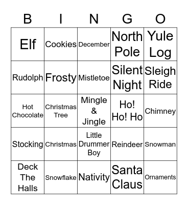 Christmas Bingo! Bingo Card