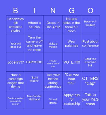 CENTRAL COAST Organizing Summit Bingo Card