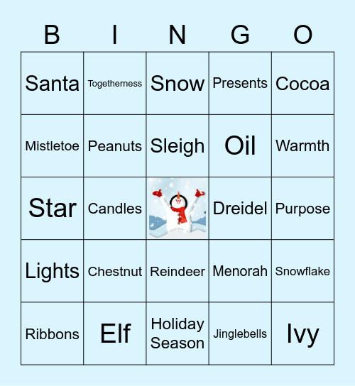 Center Holidays! Bingo Card