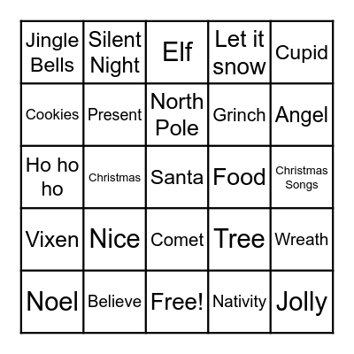 Christmas Bingo Card