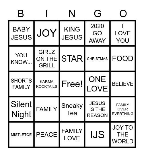 Christmas Bingo Card