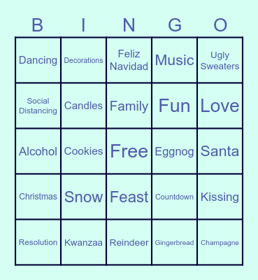 Holiday Bingo Card