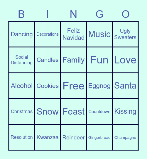 Holiday Bingo Card