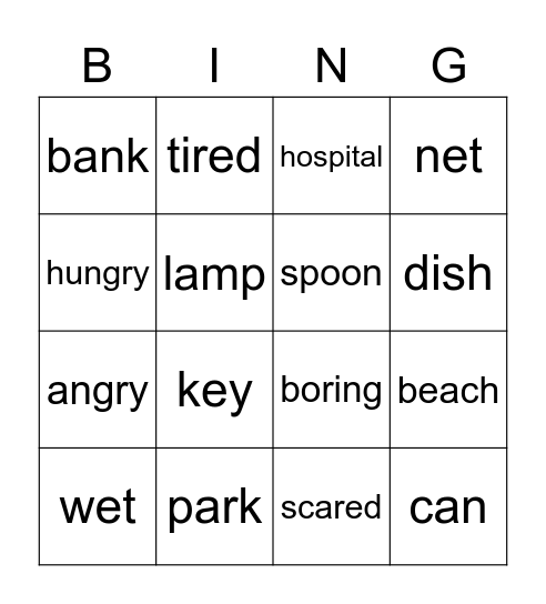 P1/1 Bingo, Week 2 Bingo Card