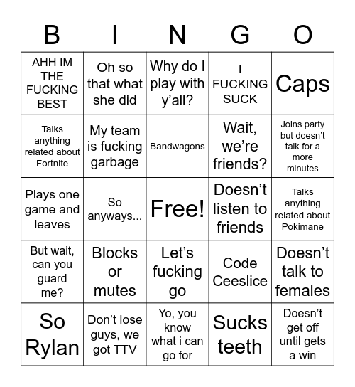 Cj Bingo Card Bingo Card