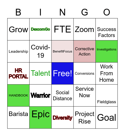 DEXCOM HR BINGO Card