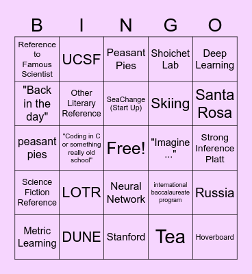 Mike Keiser Bingo Card