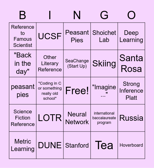 Mike Keiser Bingo Card
