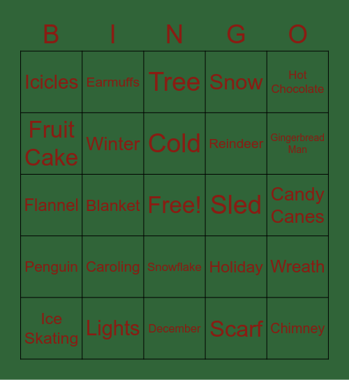 Winter Bingo Card