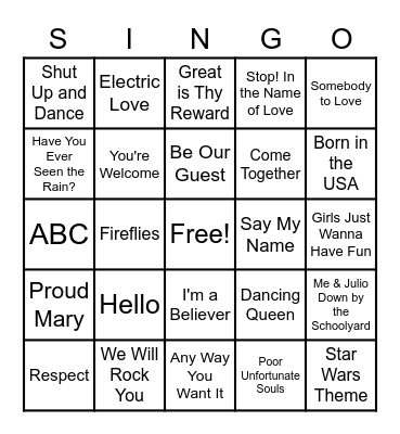 Christmas 2020 Bingo Card