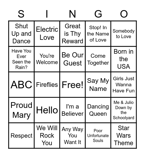 Christmas 2020 Bingo Card