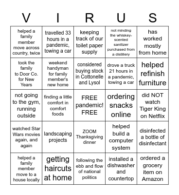 MARK'S 2020 BINGO card Bingo Card