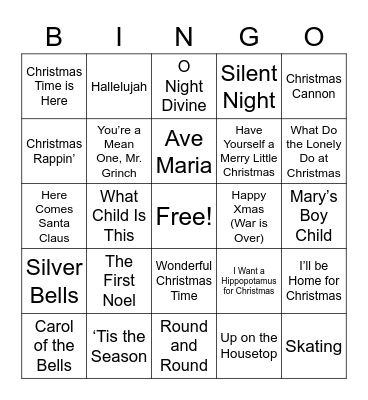 UPCAG Christmas Singo Bingo Card